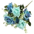 thumbnail image 2 of 1 Pc 12.2'' Blue Roses Artificial Flowers Real Touch Fake Flowers Silk Rose Bouquet with Stem Lifelike Centerpieces for Tables Floral Arrangements Fake Roses for Decoration Wedding Vase Floral Decor, 2 of 9