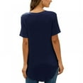 thumbnail image 2 of Baywell Womens Tops V Neck Tee Casual Short Sleeve T Shirts, Dark Blue, M, 2 of 8