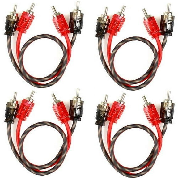 DS18 Ultra Flex 1 Ft RCA Cables 2 Channel Competition Rated Audio RCA-1FT 2 Pair