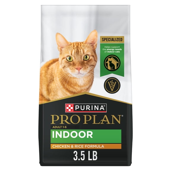 Purina Pro Plan Indoor Chicken and Rice Formula High Protein Adult Cat Food 3.5 lbs.