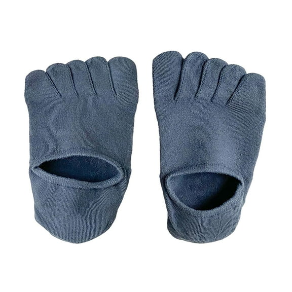 yuksok Five Finger Socks Anti Slip Cotton Ankle Toe Socks for Running Casual Sports Blue