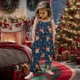 thumbnail image 2 of HNMKIU Children Christmas Jumpsuit Toddler Baby Girl Christmas Prints Jumpsuit Sleeveless Romper Outfits Pants Clothes Christmas Outfit Navy - 3-4Years, 2 of 5