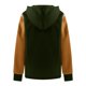 thumbnail image 5 of Mujeres Otoño Invierno Color suelto Bloque con cuello en V Botones Crop Workout Sudadera con capucha de manga larga Tops Pullover Blusa Fridja  fhghd2381, 5 of 5