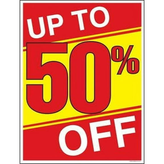 P70UFF Up to 50 Percent Off (%) Sale Window Sale Sign Posters Retail Business Store Signs (P70-38" x 50") Furniture Flooring Mattress Wholesale Indoor Signage