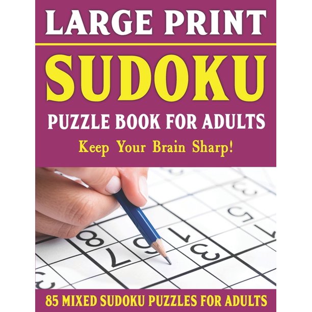 large print sudoku puzzle book for adults 85 mixed sudoku puzzles for adults easy medium and hard large print puzzles for adults vol 7 paperback large print walmart com walmart com