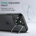 thumbnail image 3 of JETech Kickstand Case for iPhone 15 6.1-Inch, Built-in Adjustable Camera Stand, Military Grade Drop Protection, Frosted Translucent Matte Back Shockproof Phone Cover (Black), 3 of 6