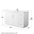 thumbnail image 4 of Elan TK 60" White Single Vanity & White Cultured Marble Top & Nickel Trim, 4 of 5