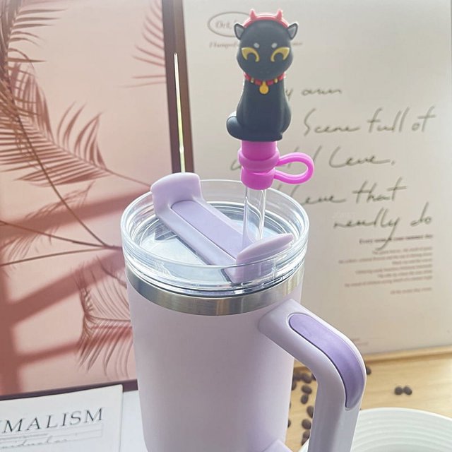 Tapa de silicona con forma de calabaza de Halloween para vaso Stanley, accesorios de 30 y 40 oz, tapón para beber reutilizable de gran diámetro de 9 a 10 mm