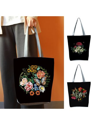 Pinfect Diamond Painting Shopping Tote Bag Kit DIY Plant Animal Picture  Shoulder Handbag 