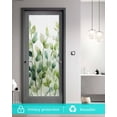 thumbnail image 5 of Window Privacy Film Eucalyptus Botanical Green Stained Glass Window Film Decorative Sun Block Window Cover Spring Blooms Leaves Window Clings Static Adhesive Sticker for Bathroom 19.6"x39.3", 5 of 7