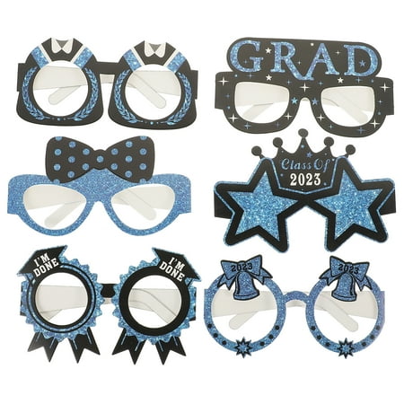 

12pcs Graduation Party Paper Eyeglasses 2023 Graduation Decorations Photo Props