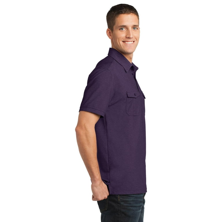 Port Authority K557 Men's Double Pocket Polo Shirt - Purple/ Dress