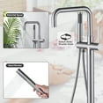 thumbnail image 4 of Wowow Single-Handle Freestanding Tub Faucet Floor Mount Bathtub Filler with Hand Shower in Brushed Nickel, 4 of 6