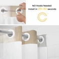thumbnail image 5 of Modern Orange Beige Grey No Hook Shower Curtain Waterproof,Bathroom Curtains with Snap in Liners and See Through Top Window,Abstract Geometric Oil Painting Hotel Bathtub Curtains Shower 54"Wx78"L, 5 of 8