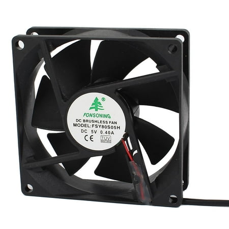 5v Led Fan Unique Bargains 80 x 80 x 25mm DC Brushless Cooling Blower Fan USB Charger Cooler Black 5V 0.4A ()