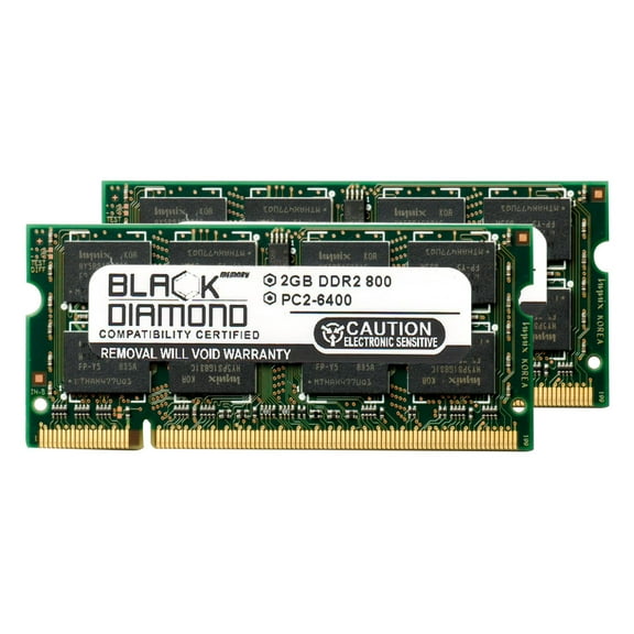4GB 2X2GB Memory RAM for HP Notebooks 6730s 200pin 800MHz PC2-6400 DDR2 SO-DIMM Black Diamond Memory Module Upgrade