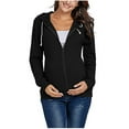 thumbnail image 2 of ZTTD Womens Maternity Pregnancy Casual Long Sleeve Zip Up Hoodie Sweatshirt With Pockets Blouse, 2 of 9