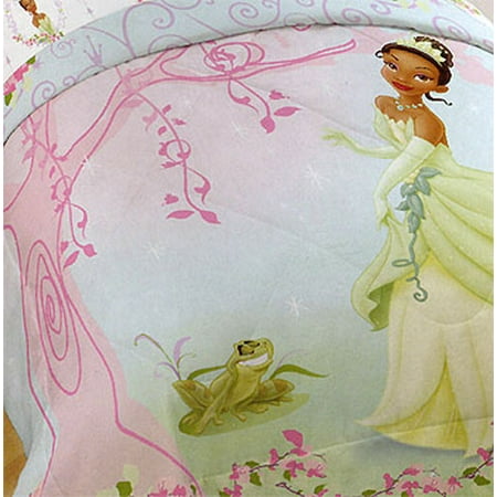 UPC 032281229955 Disney Princess Frog Twin Bed Comforter Tiana Pink Tree upcitemdb