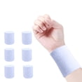 thumbnail image 4 of 6Pcs Cotton Sports Wristbands, Hand Protection Sweatbands for Athletic Workout, Breathable Moisture Wicking Bands, Ideal for Exercise, White, 4 of 4