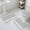 Gray, variant on Aqua Striped Bath Mat 3 Piece Bathroom Rug Set, Luxurious White Stripes Modern Abstract Art Non Slip Bath Rug Contour Mat and Toilet Lid Cover, Absorbent Shower Mats Soft Bath Rugs and Mats Sets