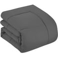 thumbnail image 3 of 500-TC Egyptian Cotton All Season Comforter for Adults Extra Large King Size 120" x 136" Inches, 1pc Comforter Box Stitched with 4 Corner Tabs, 300 GSM Comforter, (Dark Grey), 3 of 7