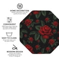 thumbnail image 3 of Rateoe Roses Drawing Drink Coasters Set of 4 Leather Coasters Spill Protection for Table Desk,Durable and Non Slip Leather Coaster ,4 Inches Drink Mats-Octagon, 3 of 6