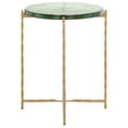 thumbnail image 5 of SAFAVIEH Tengah Round Glass Accent Table, Green/Brass (14.8 in. W x 14.8 in. D x 18.5 in. H), 5 of 9