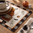 thumbnail image 3 of Sm:)e Truck Pumpkin Ghost Plaid Bow Bat Halloween Placemats Set of 4, 12x18 Inch Holiday Table Mats for Indoor Outdoor Party Dining Decoration, 3 of 7