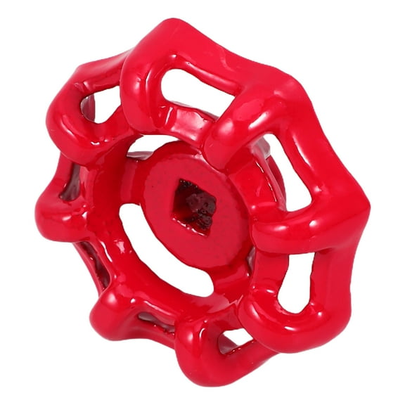 Raindrops Red Metal Outdoor Water Spigot Handle Replacement Valve for Garden Faucets and Hose Bibs and Easy to Install