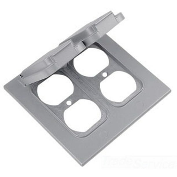 Red Dot 2CCD Device Outlet Box Cover, Double Lid, 2 Gang, 45/8Inch