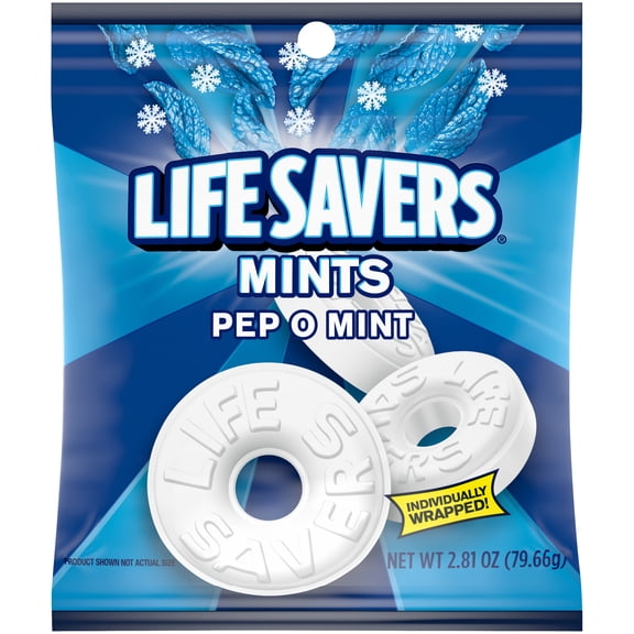 Life Savers Pep-O-Mint Breath Mints Hard Candy Bag