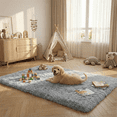 thumbnail image 4 of Rugs for Living Room, 3'x5' Soft Fluffy Area Rug for Bedroom, Plush Decorative Rug with Anti-Skid Backing, Indoor Home Carpet for Living Room, Light Grey, 4 of 6