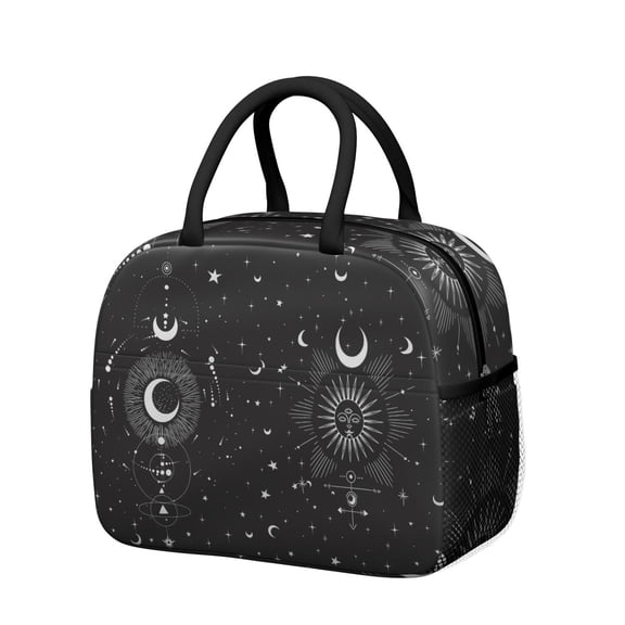 Reusable Goth Lnsulated Lunch Bag for Women & Men-Leakproof Water-Resistant Cooler Tote,Large Capacity(10.6x8.7x6.3in)for Work,Office,Travel,Picnic,Beach.