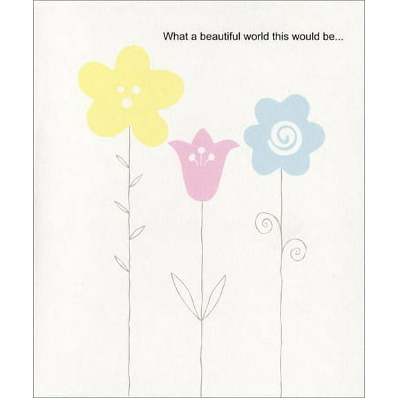Freedom Greetings Yellow, Pink, Blue Flowers Friendship Card