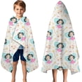 thumbnail image 3 of Fairy Tale Princess Pattern Hooded Bath Towel，50"x30" for Ages 3 To 12 Kids, Quick Dry Lightweight Soft Microfiber Hood Beach Towel Cover Up for Kids, 3 of 7