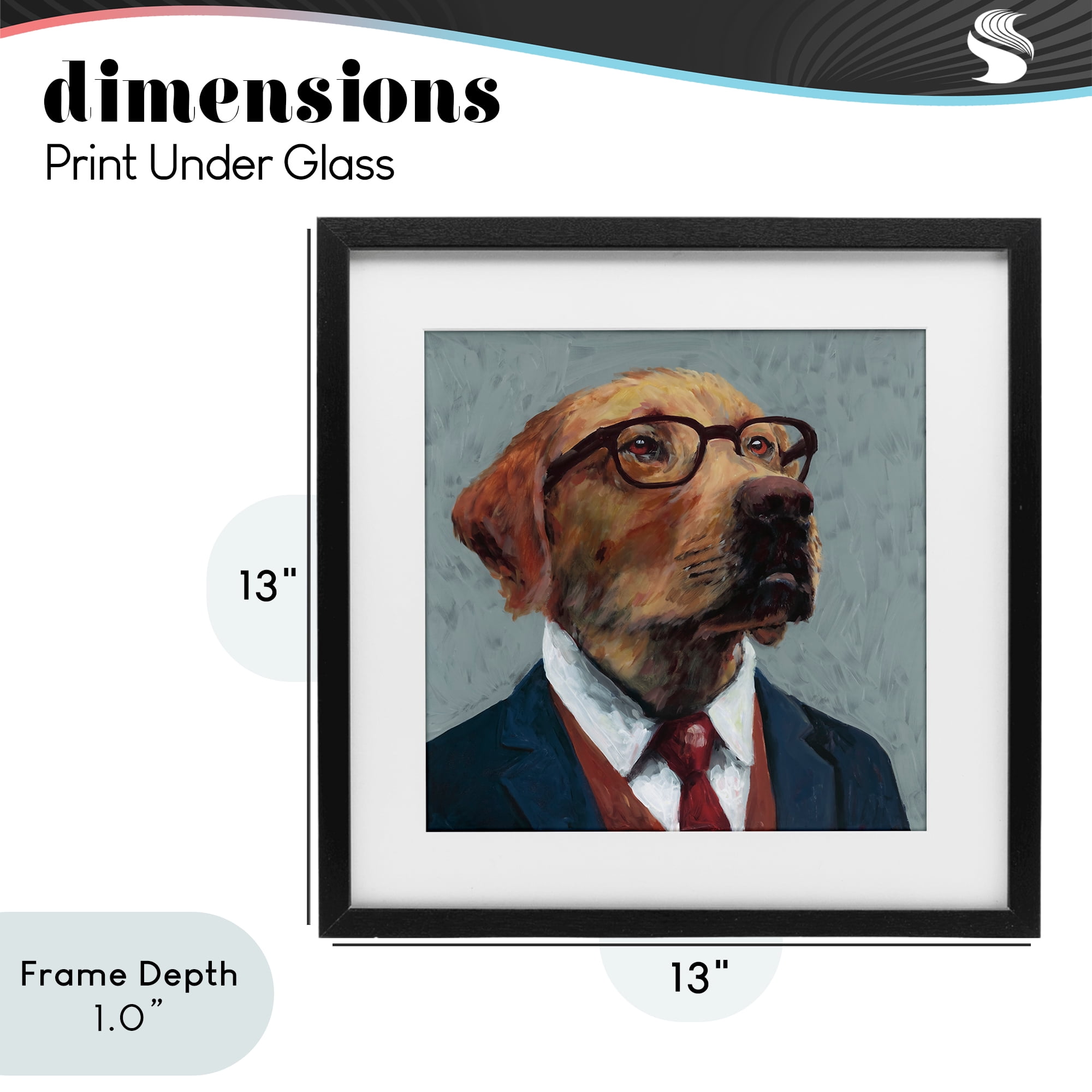Stupell Industries Bark Kent Portrait Black Framed Print Under Glass, design by Studio Bautista
