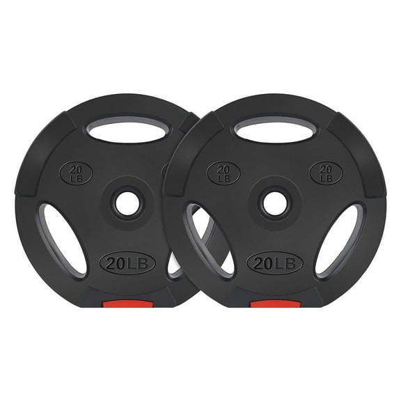 Signature Fitness Standard 20 Pound Coded Weight Plate, Black (Set of 2)