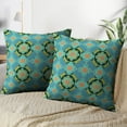 thumbnail image 3 of LALILO Throw Pillow Covers Mosaic Geometric Sketch Green Blue And Cushion Cover 18" x 18", 2 Pack, 3 of 6