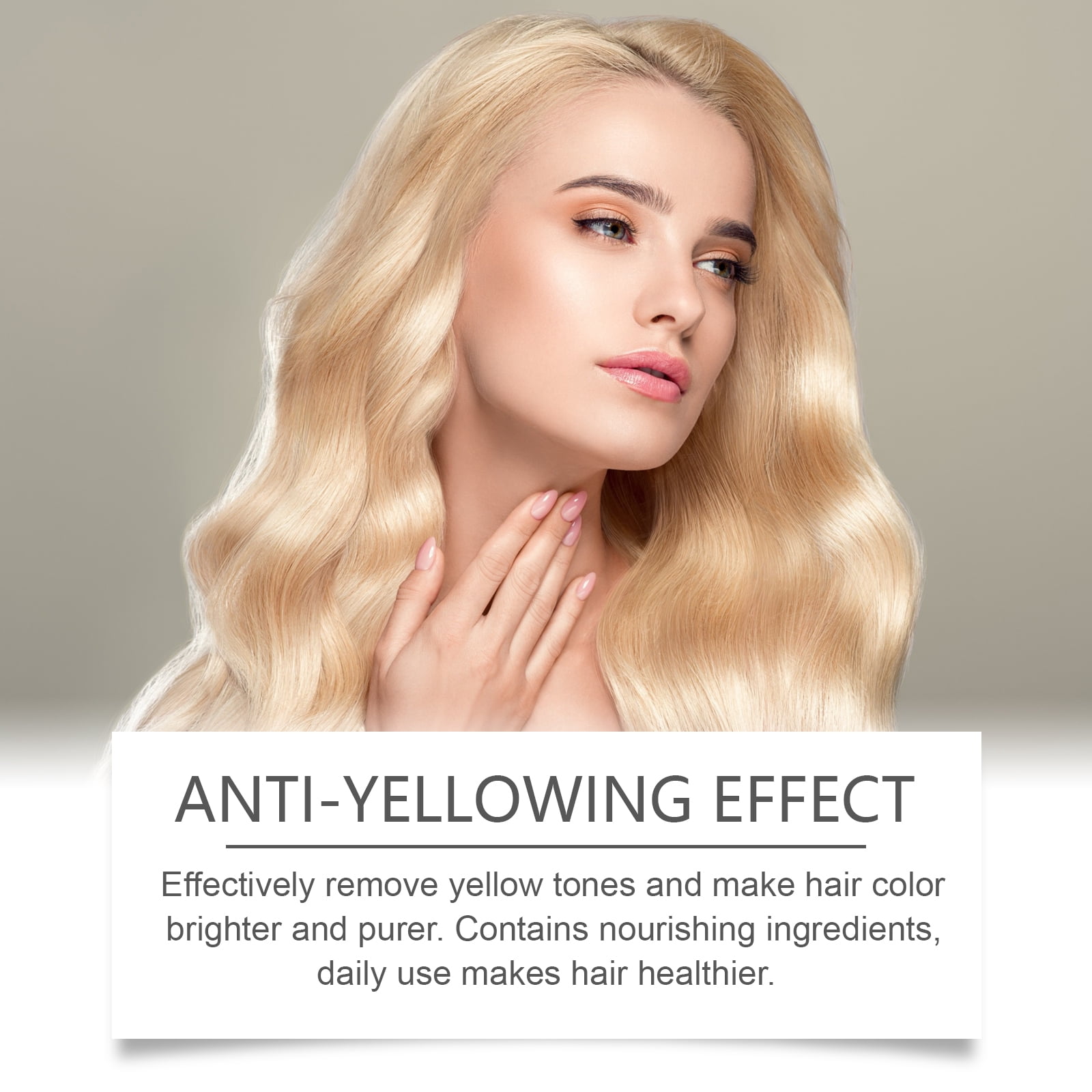 Alvantor Purple Shampoo for Blonde Hair Toning Brass Color Care Daily Nourishing Moisturizing, 3.38fl.oz