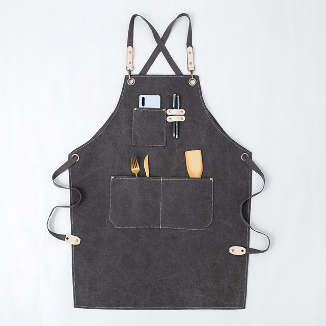 Delantal de lona para hombre, resistente al agua, duradero y ajustable para jardín, delantal de trabajo resistente con bolsillos, tienda de manualidades y garaje unisex ShuxiuWang 8390613497697