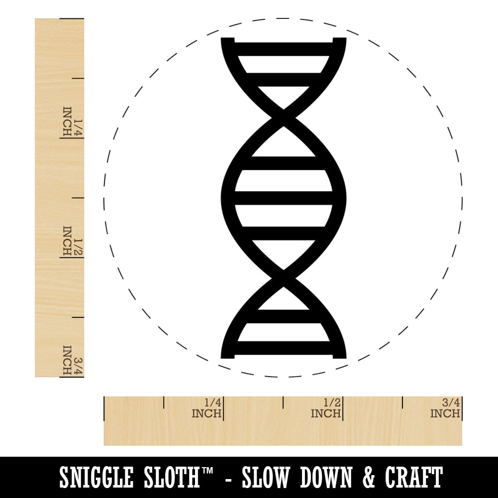 DNA Molecule Double Helix Science Symbol Self-Inking Rubber Stamp Ink Stamper - Brown Ink - Small 3/4 Inch