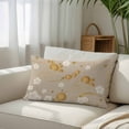 thumbnail image 3 of Yellow Flower Body Pillow Cover, Pillowcase Protectors with Zipper, Breathable Decorative Throw Pillow Case Cover, Japanese Style Floral Leaf on Linen Pillow Shams for Couch Sofa 24x36Inch, 3 of 8