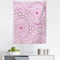 thumbnail image 1 of Mandala Tapestry, Design Floral Leaf Like Circled Pattern Dots Print, Fabric Wall Hanging Decor for Bedroom Living Room Dorm, 5 Sizes, Hot Pink Magenta, by Ambesonne, 1 of 1