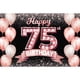 thumbnail image 3 of Fondo de cartel decorativo para fiesta de feliz 75 cumpleaños para mujer, oro rosa, verde, azul, dorado, plateado, blanco, fondo de fotografía, 3 of 5