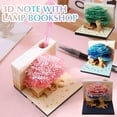 thumbnail image 2 of 3D Memo Pad with Lamp Bookshop, Paper Carving Art Note Pad Paper Card Craft T4, 2 of 8
