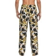 thumbnail image 3 of Uemuo Snake And Rose Pattern Men's Wide Leg Palazzo Lounge Pants with Pockets Light Weight Loose Comfy Casual Pajama Pants-Large, 3 of 9