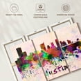 thumbnail image 6 of Elephant Stock Austin Skyline Colors Wall Art - Horizontal Multi Panel Canvas - Living Room Wall Decor - City Multi Panel - Purple And Green Decor - 45" x 28", 6 of 8