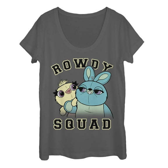 Women's Toy Story Ducky & Bunny Squad  Scoop Neck Charcoal Large