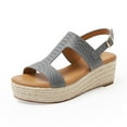thumbnail image 1 of Sandales Compensées d'Été pour femmes à Bout Ouvert, Semelle Épaisse, Mode, Chaussures pour femmes, 1 of 6