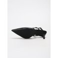 thumbnail image 2 of On feet& in love Women's Pointed Toe Slingback Heels - Black PU Leather Dress Pumps for Office & Wedding - Size 5.5, 2 of 8